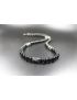 Black Obsidian with Cube Lava Balance Necklace, Mens Necklace, Womens Necklace, Stretch Necklace, Gemstone Necklace, Healing Necklace
