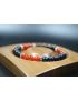 Anxiety Relief Bracelet - Matte Black Onyx with Orange dragon agate Bracelet - Lucky Bracelet - 8mm beads- Popular Gift 