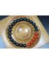 8mm beads-Anxiety Relief Bracelet - Matte Black Onyx with Orange dragon agate Bracelet - Lucky Bracelet - Popular Gift