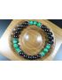Matte Black Onyx and Malachite Bracelet - Bracelet - Men Jewelry - Stretch Bracelet - Men Bead Bracelet - Heal Bracelet - 8mm beads