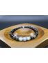 Onyx, Larvikite, Garnierite & Blue Lace Agate Bracelet (6mm Beads)/Deflects Negative Thinking, Anxiety, Strength, Protection, Spiritual