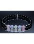 Black Tourmaline, Hematite, Rose Quartz, Moonstone, Blue Lace Agate Bracelet (6mm Beads)/Protection, Strength, Calming, Positive Energy
