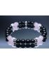 Black Tourmaline & Rose Quartz Bracelet (6mm Beads)