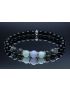 Onyx, Larvikite, Garnierite & Blue Lace Agate Bracelet (6mm Beads)/Deflects Negative Thinking, Anxiety, Strength, Protection, Spiritual