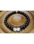 Black Tourmaline & Moonstone Bracelet (6mm Beads)/Protection, Positive Energy, New Beginnings, Calming