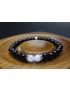 Black Tourmaline & Moonstone Bracelet (6mm Beads)/Protection, Positive Energy, New Beginnings, Calming