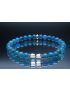 Blue Apatite & Crystal Quartz Bracelet (6mm Beads)