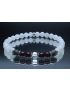 Garnet, Black Labradorite, Crystal Quartz & Moonstone Bracelet (6mm Beads)