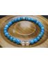 Blue Apatite & Crystal Quartz Bracelet (6mm Beads)