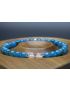 Blue Apatite & Crystal Quartz Bracelet (6mm Beads)