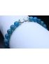 Blue Apatite & Crystal Quartz Bracelet (6mm Beads)
