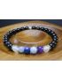 Spiritual Protection Communication Bracelet with Black Tourmaline, Jet, Kyanite, Selenite, Angelite, Celestite & Amethyst (6mm Beads)