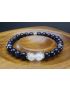 Blue Goldstone & Selenite Bracelet (6mm Beads)/Protective Energy, Positivity, Courage, Grounding, Spiritual