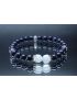 Blue Goldstone & Selenite Bracelet (6mm Beads)/Protective Energy, Positivity, Courage, Grounding, Spiritual