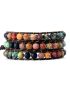 Natural Matte Stone Leather Wrap Bracelet-Inner Peace Balance Meditation Spiritual Inspiration Energy Protection Bracelet-Mental Health Gift