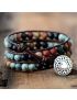 Natural Matte Stone Leather Wrap Bracelet-Inner Peace Balance Meditation Spiritual Inspiration Energy Protection Bracelet-Mental Health Gift