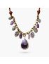 Antique Amethyst Silver Charm Necklace