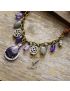 Antique Amethyst Silver Charm Necklace
