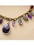 Antique Amethyst Silver Charm Necklace