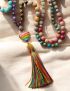 Chakra Charm Tassel Necklace