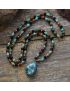 Water Drop Labradorite & Onyx Pendant Necklace