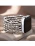 Platinum Demure Stretch Apple Watch Strap