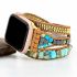 Handmade Watch Band: Bohemian Jasper Turquoise Calming Energy Smartwatch Bands Compatible with Apple Watch