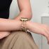 Gold Bead Rose Quartz Clover Stone Watch Band