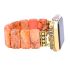 Orange Stone Beaded Stretch Watch Band – Boho Style for Apple Watch