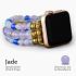 Lavender Gaze Stretch Apple Watch Band – Handmade Jade & Zircon Bracelet Strap (38–45mm)