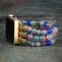 Lavender Gaze Stretch Apple Watch Band – Handmade Jade & Zircon Bracelet Strap (38–45mm)