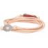 Waxed Cord Wrap Bracelet with Rhodonite Charm — Gentle Love, Pastel Boho Style