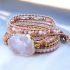 Golden Rose Quartz Bracelet – Handmade Heart Chakra Healing Wrap Bracelet