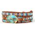 Natural Turquoise & Jasper Wrap Bracelet – Handmade Leather Healing Gemstone Jewelry
