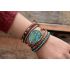 Handmade Natural Ocean Jasper Leather Wrap Bracelet – 5-Layer Chakra Healing Jewelry