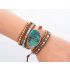 Handmade Natural Ocean Jasper Leather Wrap Bracelet – 5-Layer Chakra Healing Jewelry