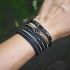 Handmade Natural Black Lava Stone & Hematite Wrap Bracelet