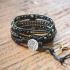 Handmade Natural Black Lava Stone & Hematite Wrap Bracelet
