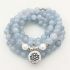 108 Bead Calcite & Freshwater Pearl Mala Bracelet – with Spiritual Charm