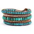 Turquoise 5-Layer Leather Wrap Gemstone Bracelet