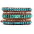 Turquoise 5-Layer Leather Wrap Gemstone Bracelet