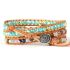Clear Quartz, Agate & Opal Rhinestone Leather Wrap Bracelet