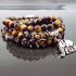 Multi-Layer Tiger Eye Beaded Bracelet with Elephant Charm