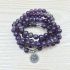 108 Bead Amethyst Mala Bracelet – with Spiritual Charm