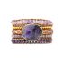 Natural Amethyst 5-Layer Leather Wrap Bracelet