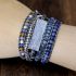 Silver Blue Topaz Wrap Bracelet – 5 Layer Healing Gemstone Bracelet