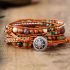 Gemstone Chakra Healing Wrap Bracelet – Handmade Leather Jewelry