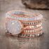 Celestine Druzy & Natural Stone 5-Layer Wrap Bracelet