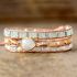Moonstone & Rainbow Beads 3-Layer Vegan Wrap Bracelet