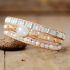 Moonstone & Rainbow Beads 3-Layer Vegan Wrap Bracelet